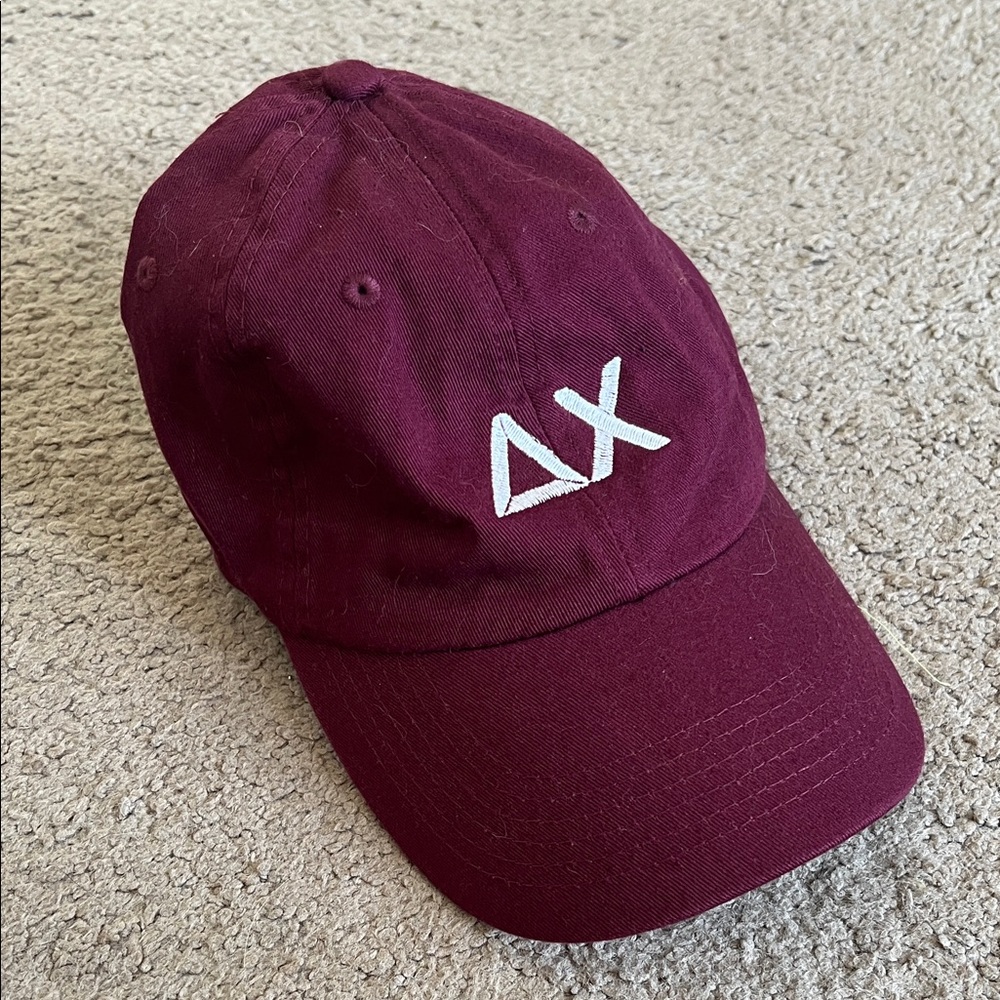 Delta Chi Burgundy Cap with White Embroidery